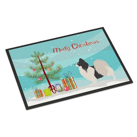 Carolines Treasures Papillon Christmas Indoor or Outdoor Mat, 24 x 36 in. BB8484JMAT
